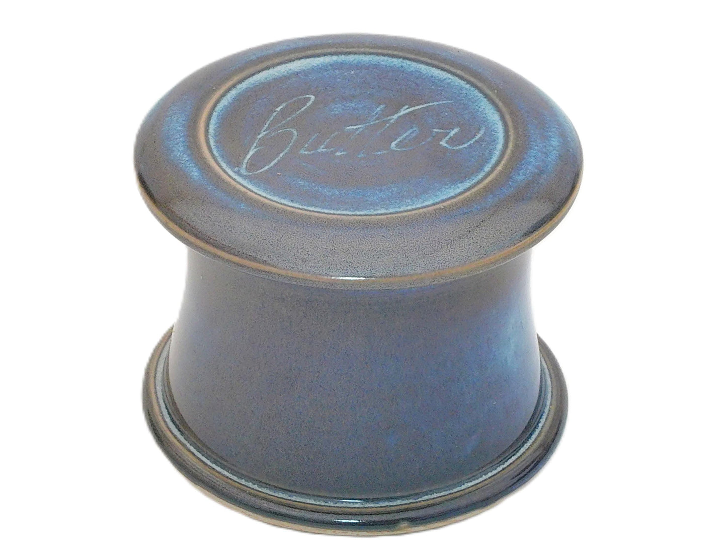 Blue Moon Butter-French butter dish sometimes called a french butter keeper, french butter crock
