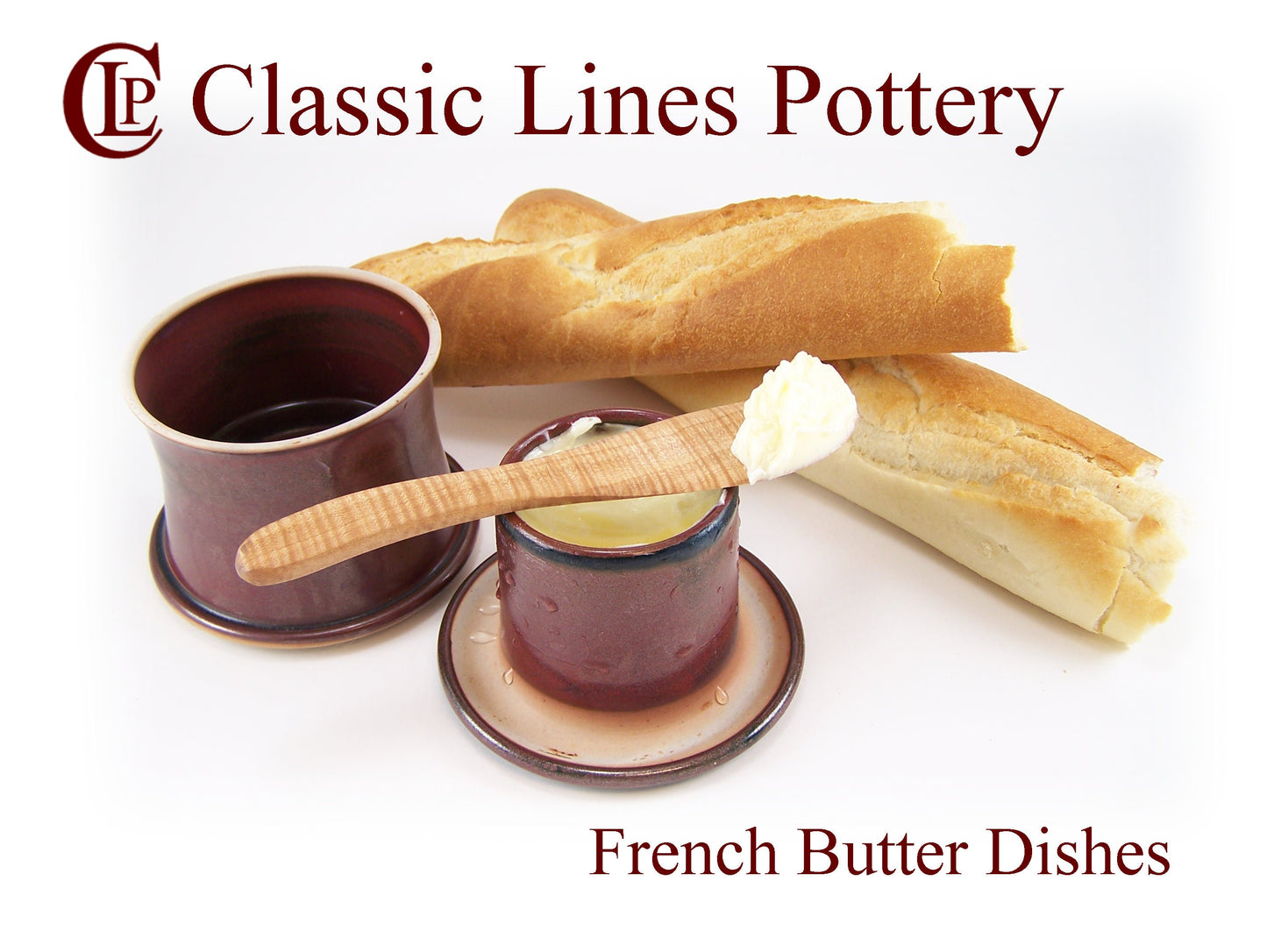 Gloss Moss Free Form--French butter dish sometimes called a french butter keeper, french butter crock