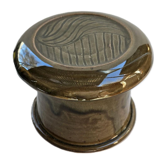 Gloss Moss Free Form--French butter dish sometimes called a french butter keeper, french butter crock