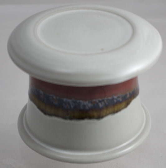 White Satin--French butter dish sometimes called a french butter keeper, french butter crock