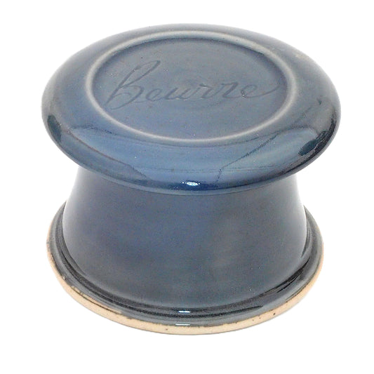 Misty Blue Beurre--French butter dish sometimes called a french butter keeper, french butter crock