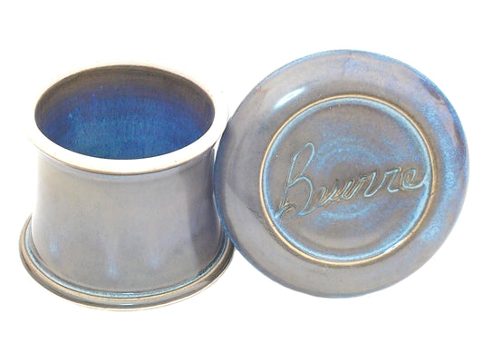 Blue Moon Beurre-French butter dish sometimes called a french butter keeper, french butter crock