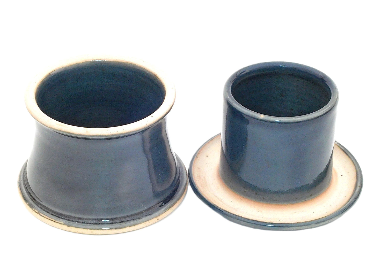 Misty Blue Beurre--French butter dish sometimes called a french butter keeper, french butter crock
