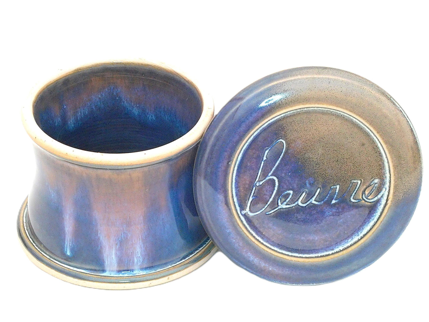 Moonlight Beurre--French butter dish sometimes called a french butter keeper, french butter crock